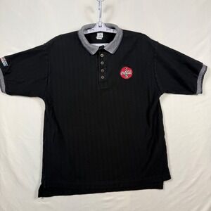 Vintage NASCAR x Coca Cola Vantage Classics Mens Medium Black Polo Made in USA
